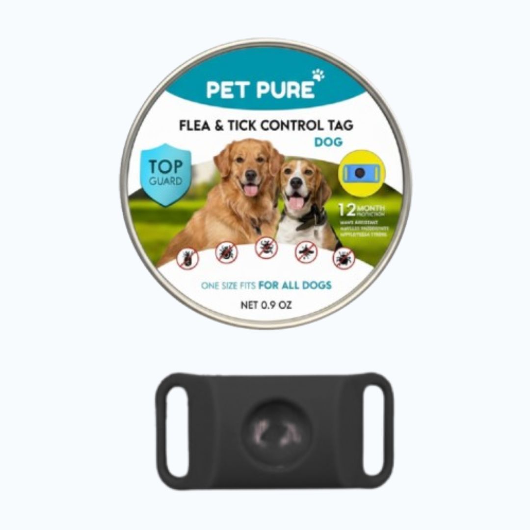 PetPure™ – 12-Month All-Natural Flea & Tick Protection Tag for Dogs