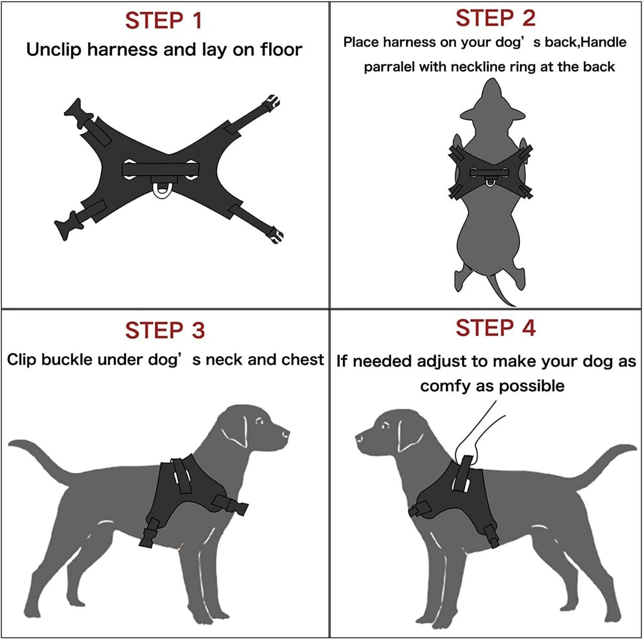 Dog Harness No Pull For Small Medium Large Dogs Anti Pull Strong And Adjustable