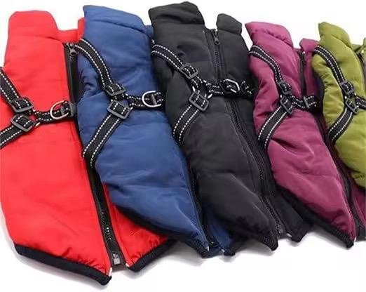 PetPure Waterproof Winter Dog Coat with Built-In Harness