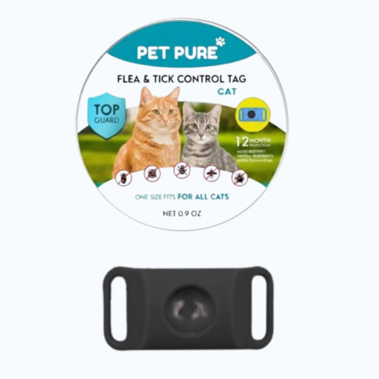 PetPure™ – 12-Month All-Natural Flea & Tick Protection Tag for Cats