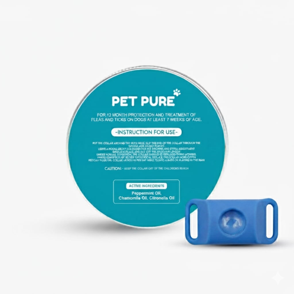 PetPure™ – 12-Month All-Natural Flea & Tick Protection Tag for Dogs