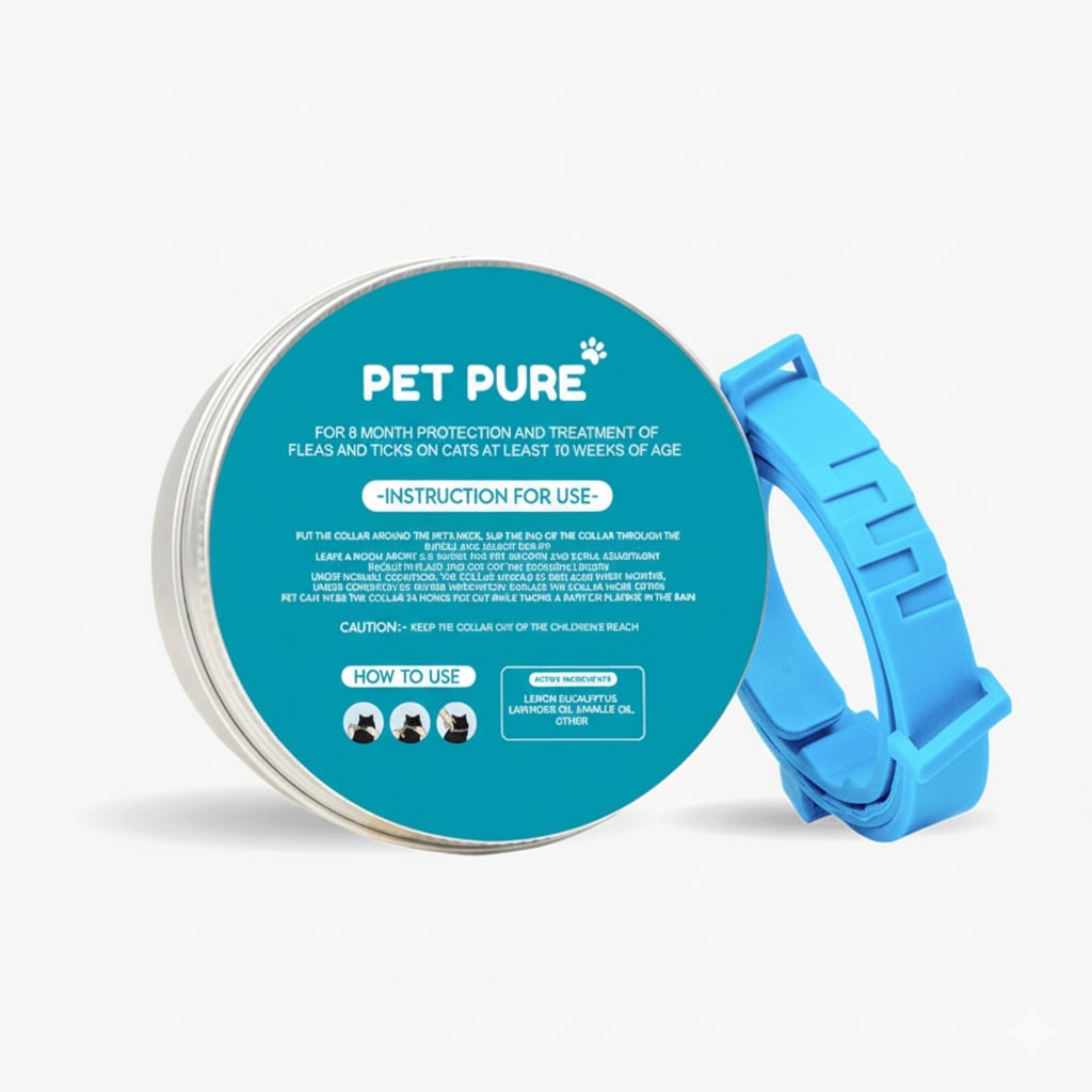 PetPure™ – 8-Month All-Natural Flea & Tick Collar for Cats