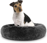 Calming Donut Soft Plush Pet Bed – Anti-Anxiety Faux Fur Cushion for Pet's Joint Support