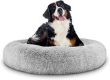 Calming Donut Soft Plush Pet Bed – Anti-Anxiety Faux Fur Cushion for Pet's Joint Support