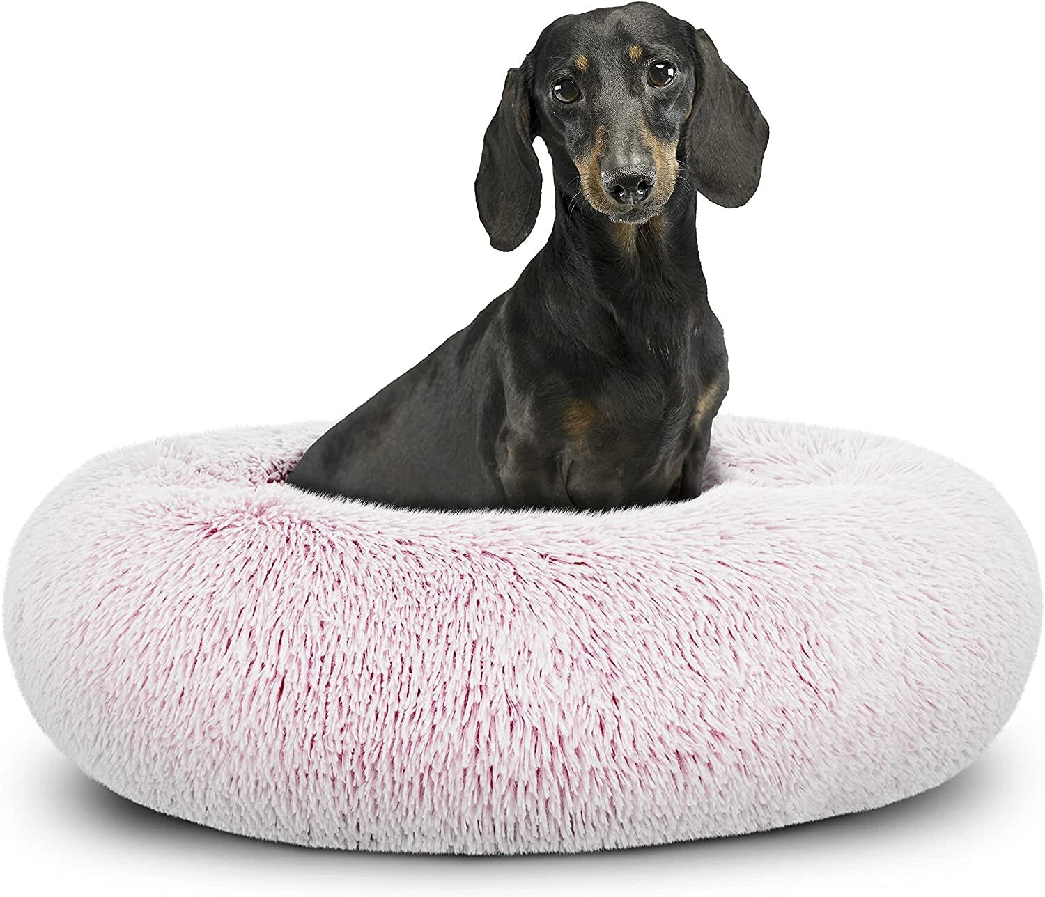 Calming Donut Soft Plush Pet Bed – Anti-Anxiety Faux Fur Cushion for Pet's Joint Support