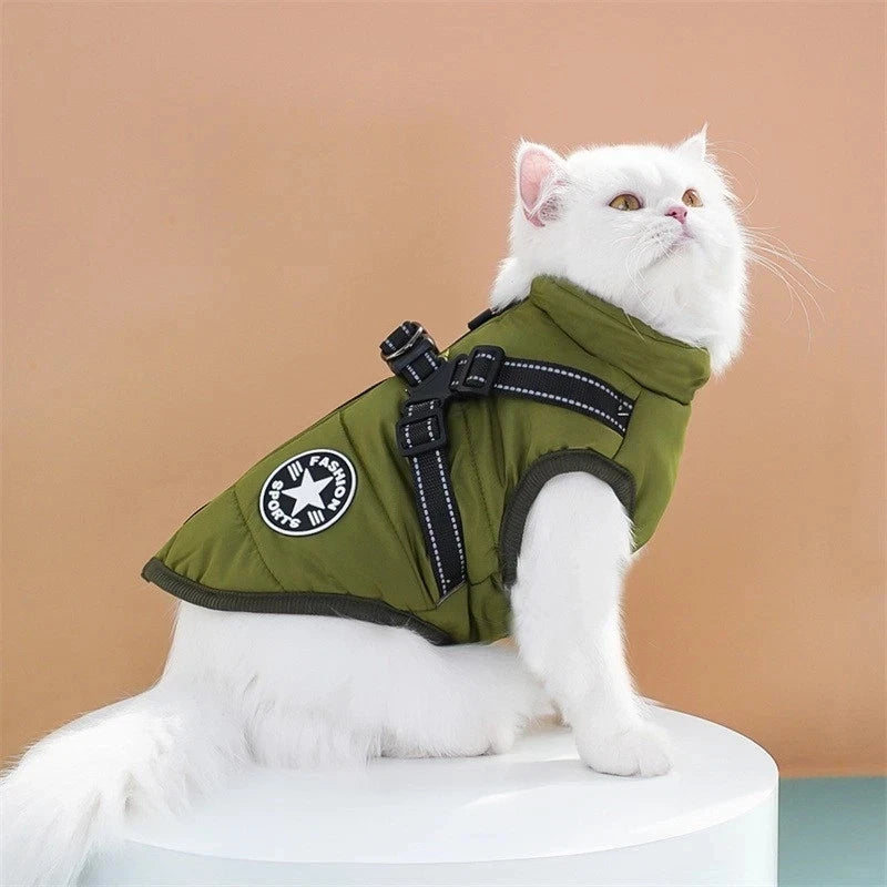 PetPure Waterproof Winter Dog Coat with Built-In Harness