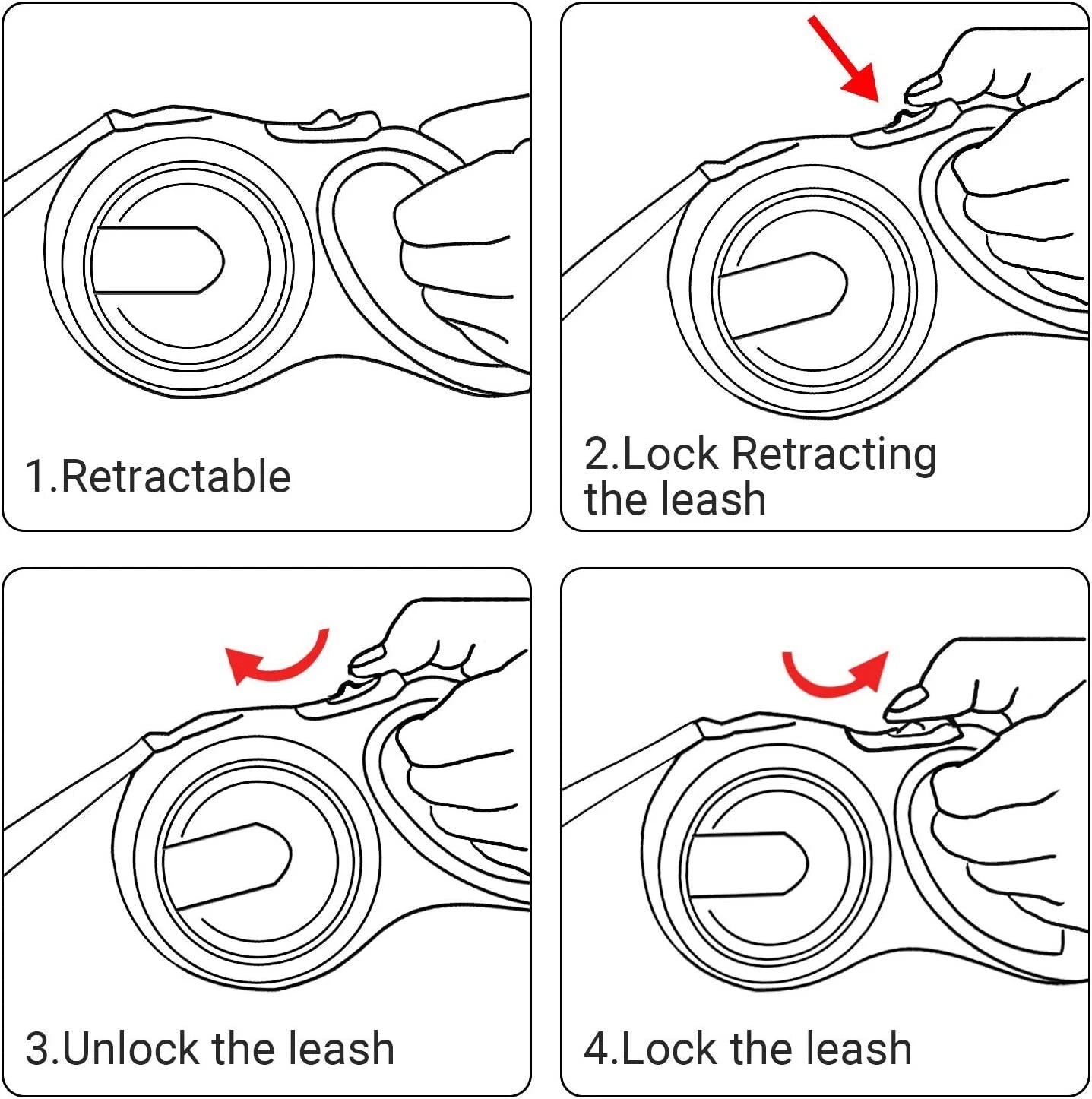 Retractable Dog Leash With Lock – Extendable Pet Long Lead for Training & Walking