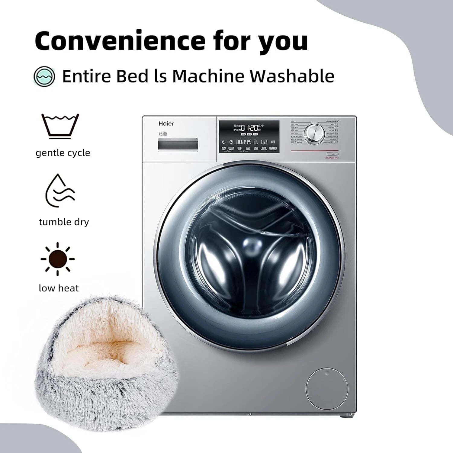 Ultra-Soft Calming Pet Bed – Cozy Hooded Igloo Cave for  Cats, Kittens & Small Dogs