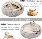 Ultra-Soft Calming Pet Bed – Cozy Hooded Igloo Cave for  Cats, Kittens & Small Dogs