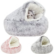 Ultra-Soft Calming Pet Bed – Cozy Hooded Igloo Cave for  Cats, Kittens & Small Dogs
