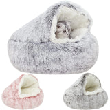 Ultra-Soft Calming Pet Bed – Cozy Hooded Igloo Cave for  Cats, Kittens & Small Dogs