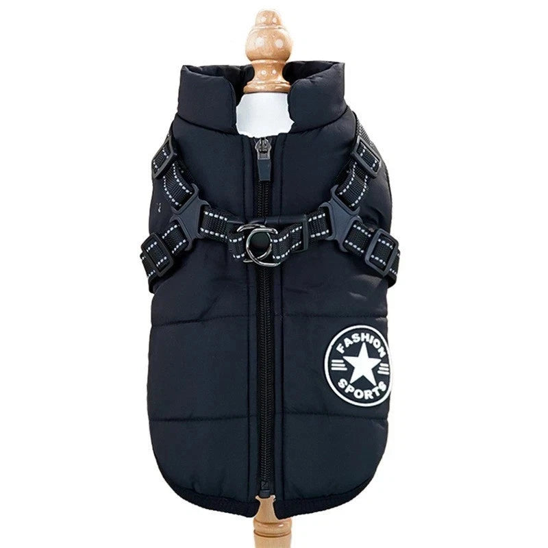 PetPure Waterproof Winter Dog Coat with Built-In Harness