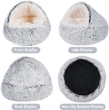 Ultra-Soft Calming Pet Bed – Cozy Hooded Igloo Cave for  Cats, Kittens & Small Dogs
