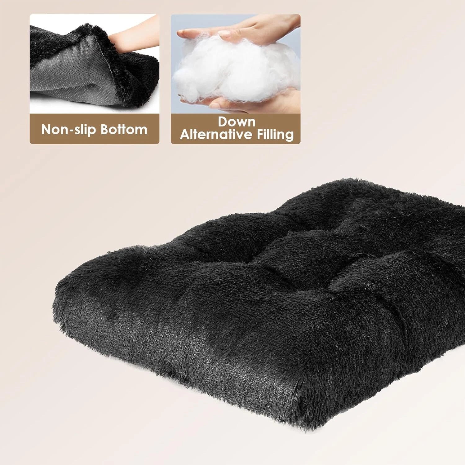 Soft Calming Plush Pet Bed Cushion | Ultra-Soft Dog & Cat Mattress Washable Plush
