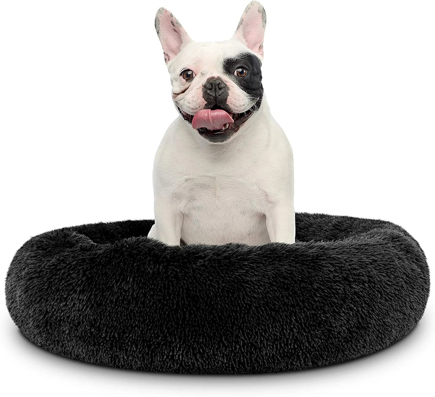 Calming Donut Soft Plush Pet Bed – Anti-Anxiety Faux Fur Cushion for Pet's Joint Support