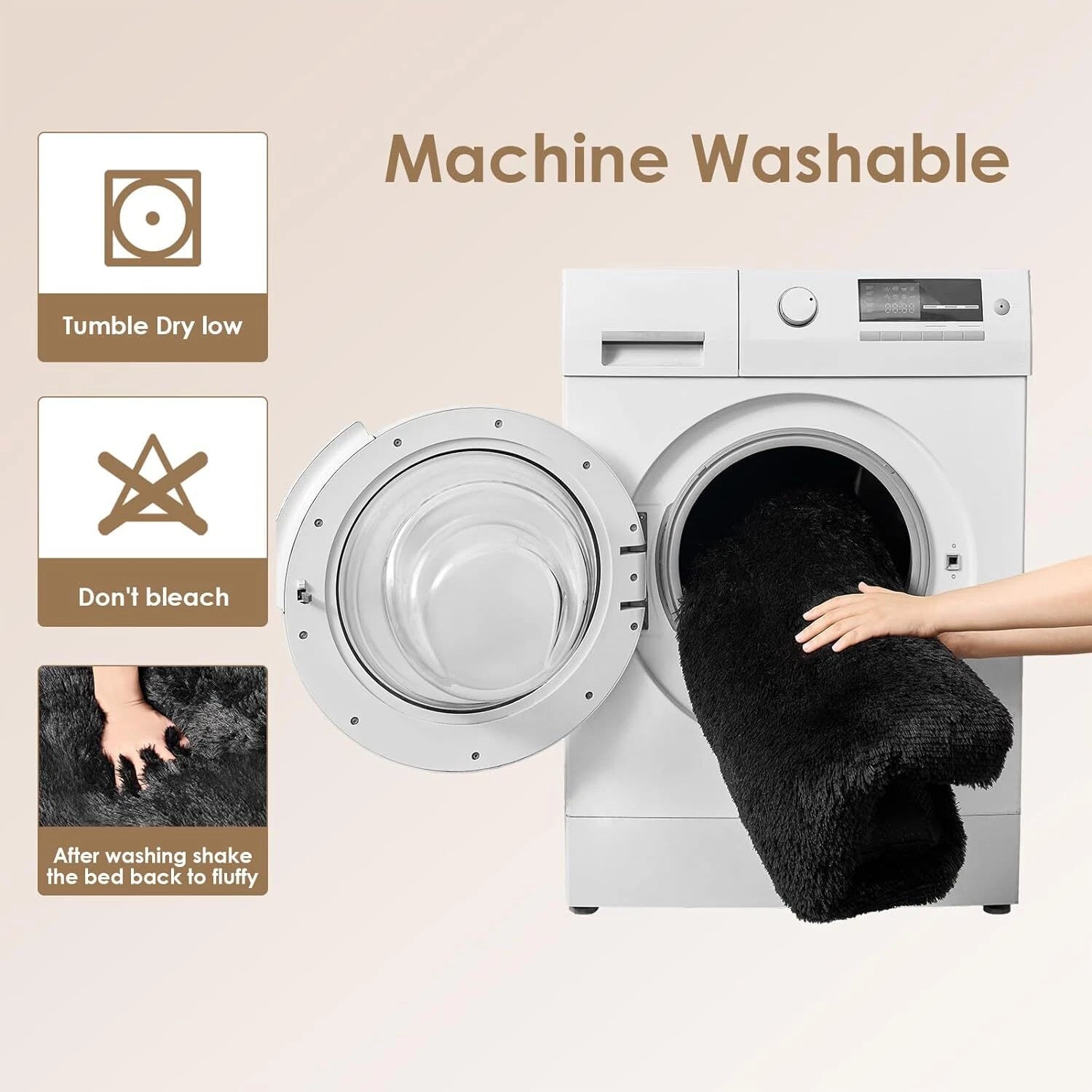 Soft Calming Plush Pet Bed Cushion | Ultra-Soft Dog & Cat Mattress Washable Plush